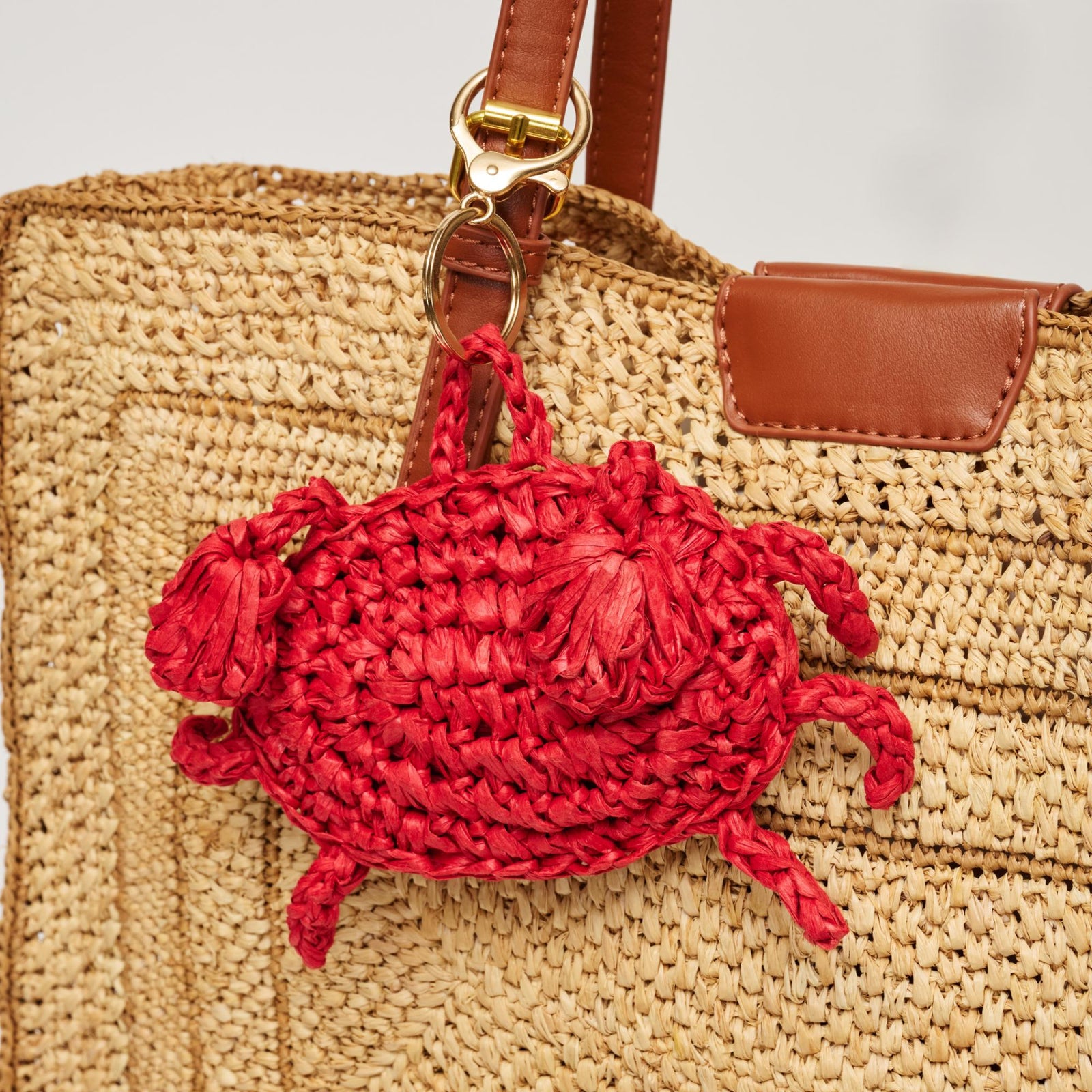 Woman wearing Red Urban Expressions Crab Keychain Charm 840504209130 View 1 | Red