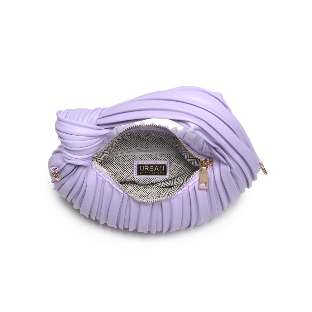 Woman wearing Lavender Urban Expressions Fawna  - Pleated Crossbody 840611106421 View 9 | Lavender