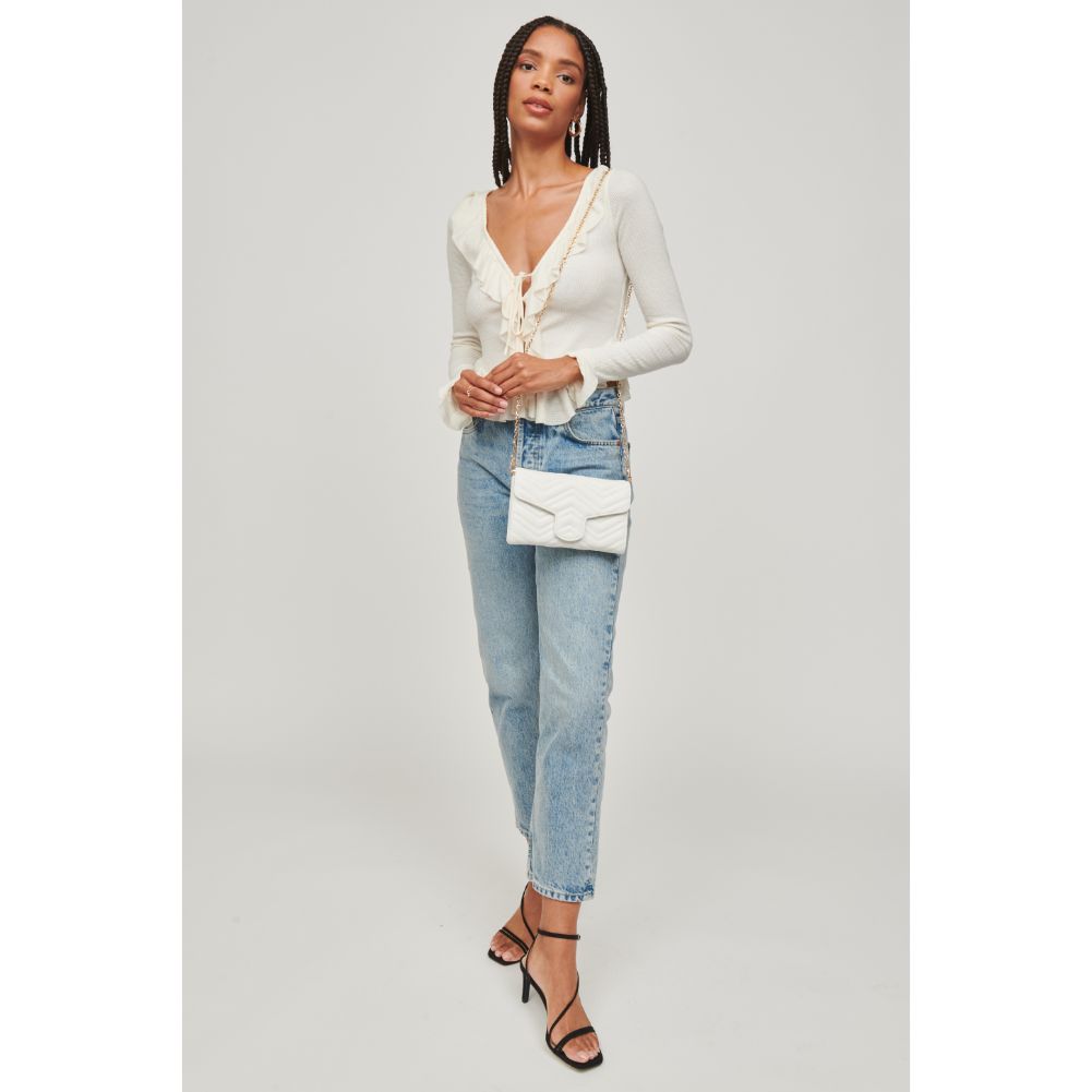 Woman wearing White Urban Expressions Gabriella Crossbody 840611110152 View 3 | White