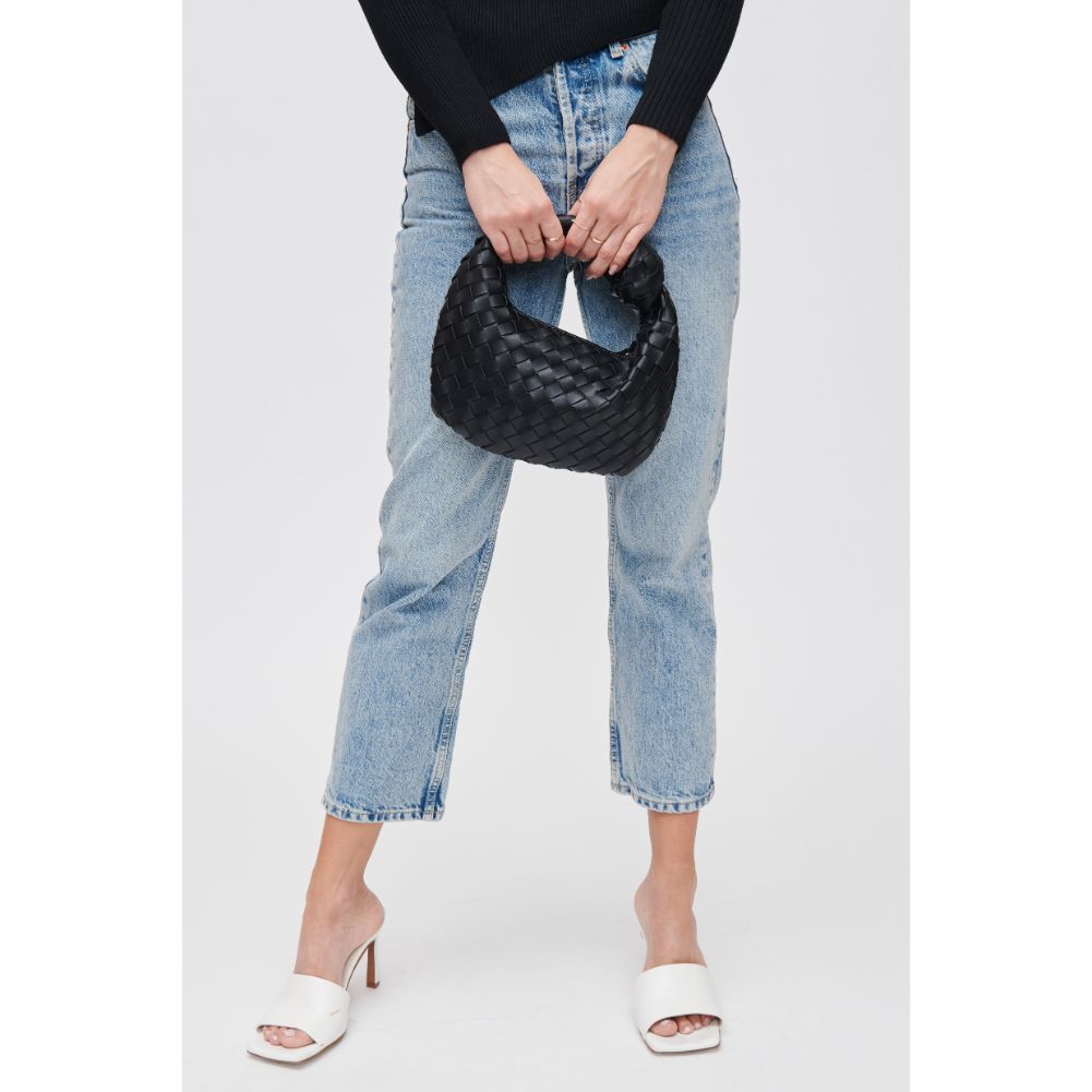 Woman wearing Black Urban Expressions Tracy - Woven Clutch 840611107787 View 2 | Black