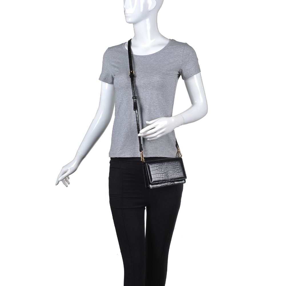 Product Image of Urban Expressions Emma Croc Crossbody 840611169440 View 5 | Black