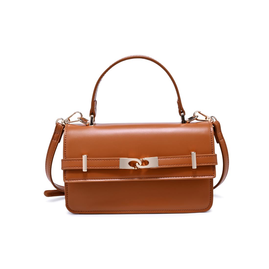 Woman wearing Cognac Urban Expressions Lily Crossbody 840504205811 View 5 | Cognac