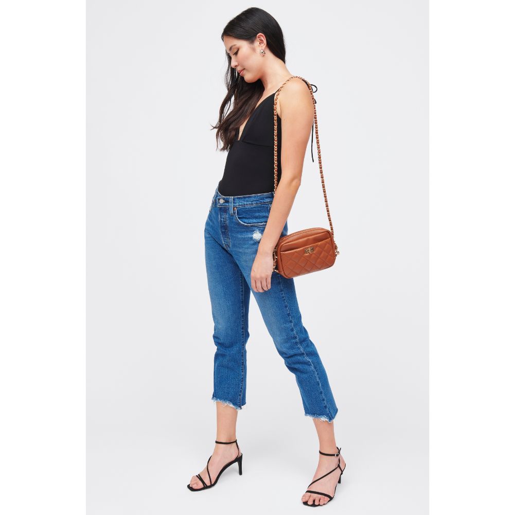 Woman wearing Tan Urban Expressions Heidi Crossbody 840611185020 View 4 | Tan