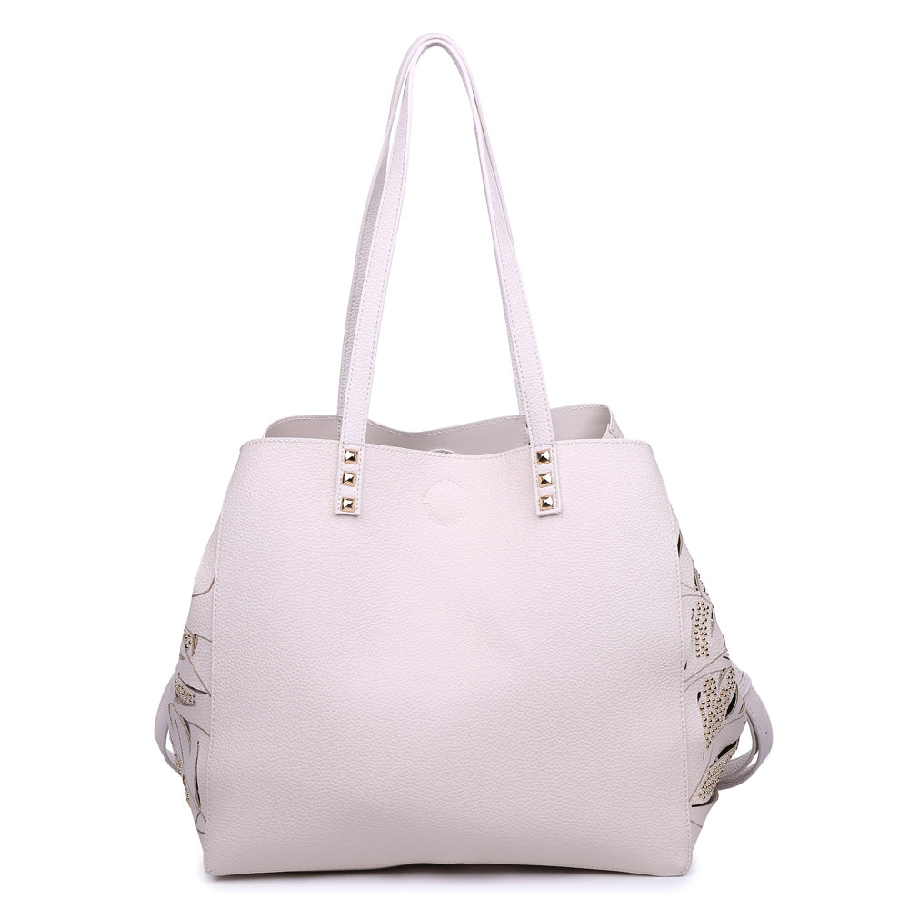 Woman wearing Cream Urban Expressions Aruba Tote NA-840611141644 View 7 | Cream