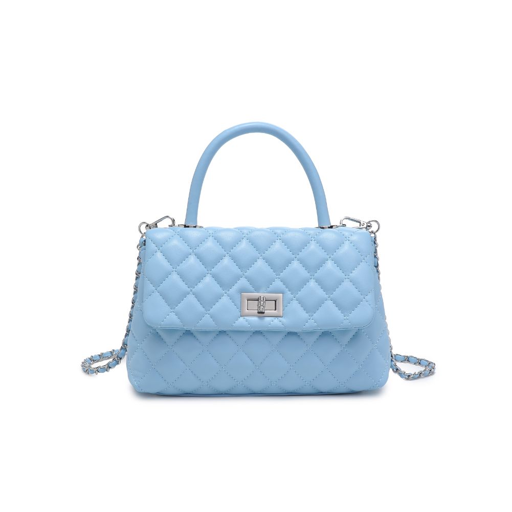 Woman wearing Sky Blue Urban Expressions Cordelia - Quilted Crossbody 840611106353 View 5 | Sky Blue