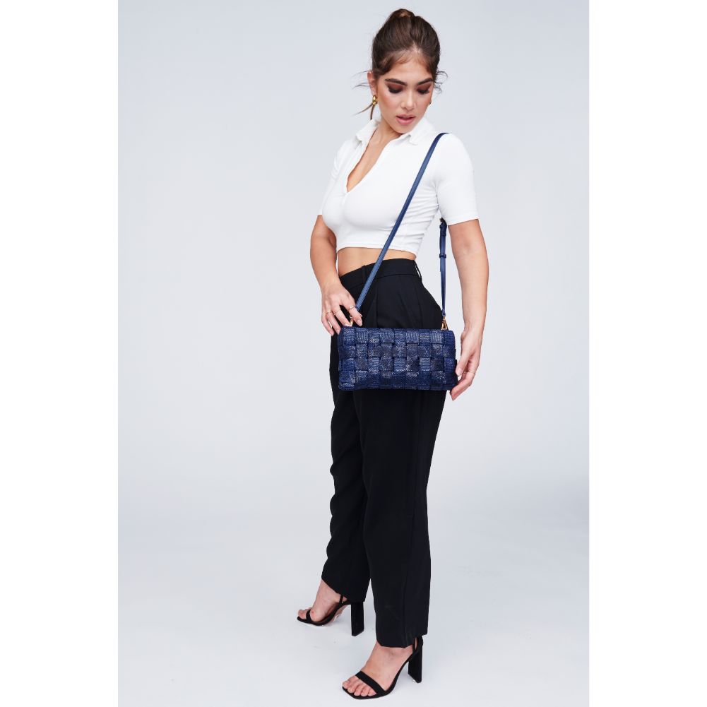 Woman wearing Denim Urban Expressions Malika Clutch 818209010450 View 4 | Denim