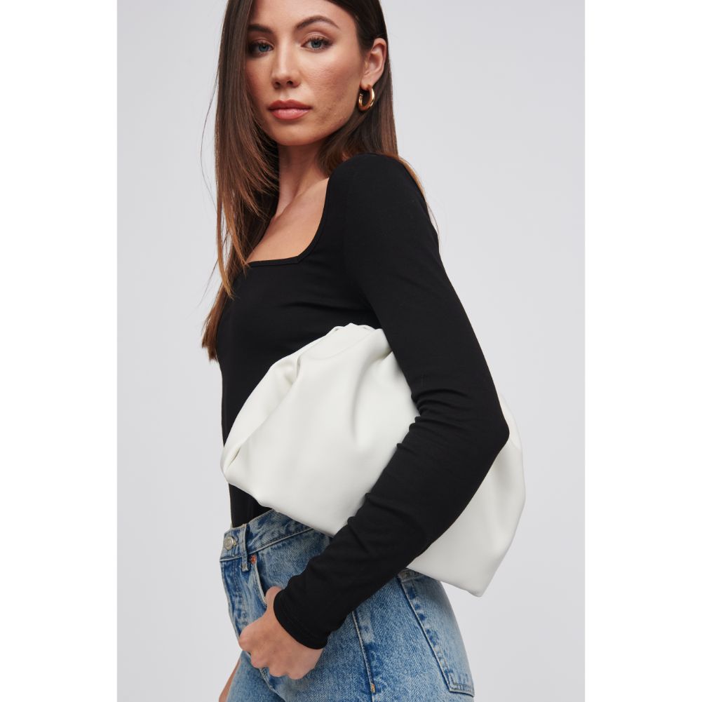 Woman wearing Ivory Urban Expressions Yasmina Clutch 818209016322 View 4 | Ivory