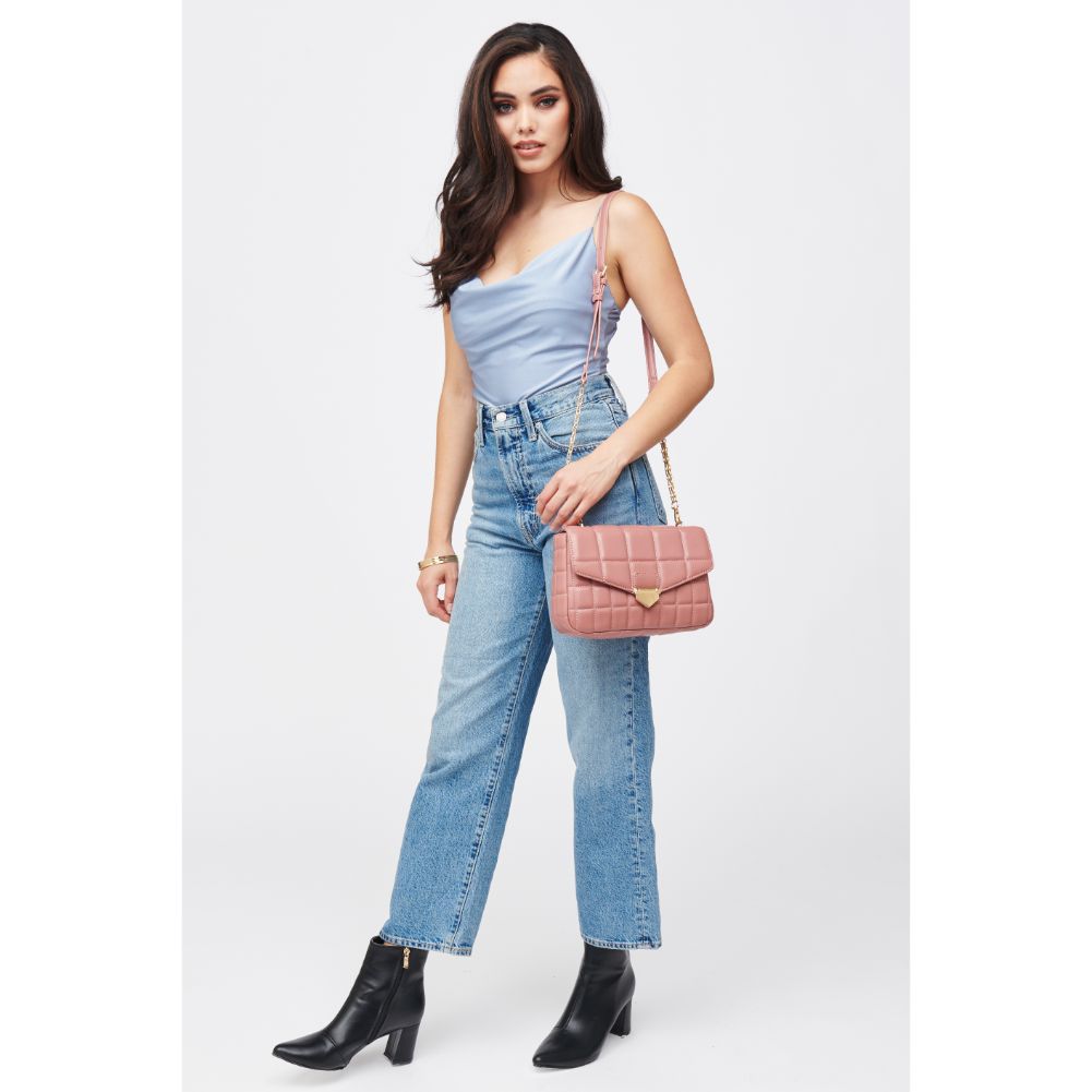 Woman wearing Mauve Urban Expressions Patsy Crossbody 840611184542 View 4 | Mauve