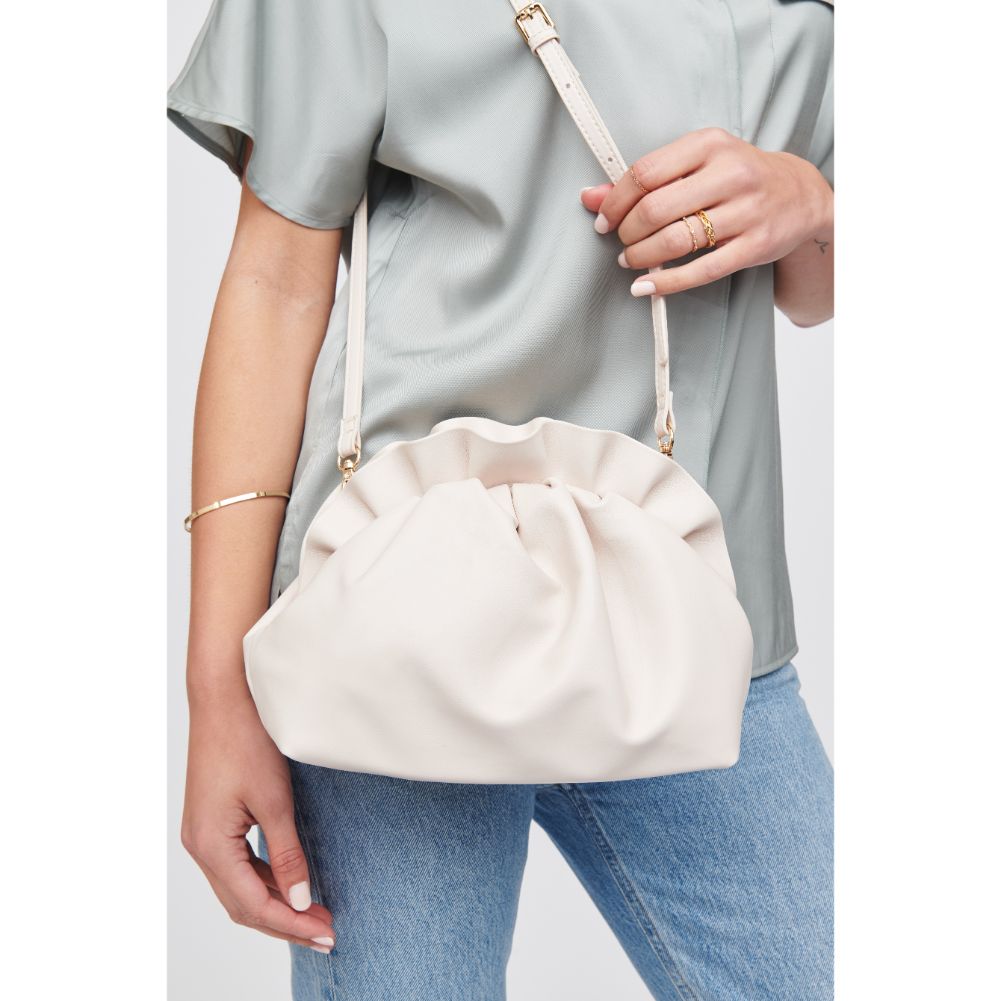 Woman wearing Oatmilk Urban Expressions Petunia Crossbody 818209018937 View 1 | Oatmilk