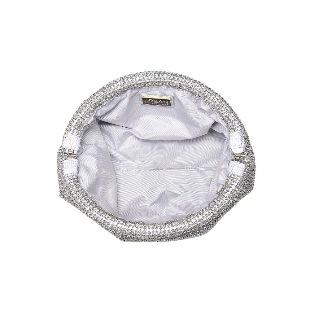 Woman wearing Silver Urban Expressions Mariah Evening Bag 840611129949 View 9 | Silver