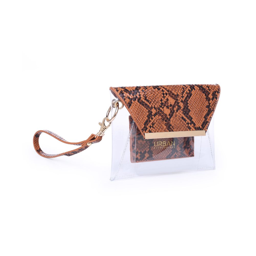 Product Image of Urban Expressions Reese Snake Wristlet NA-840611163431 View 6 | Rust