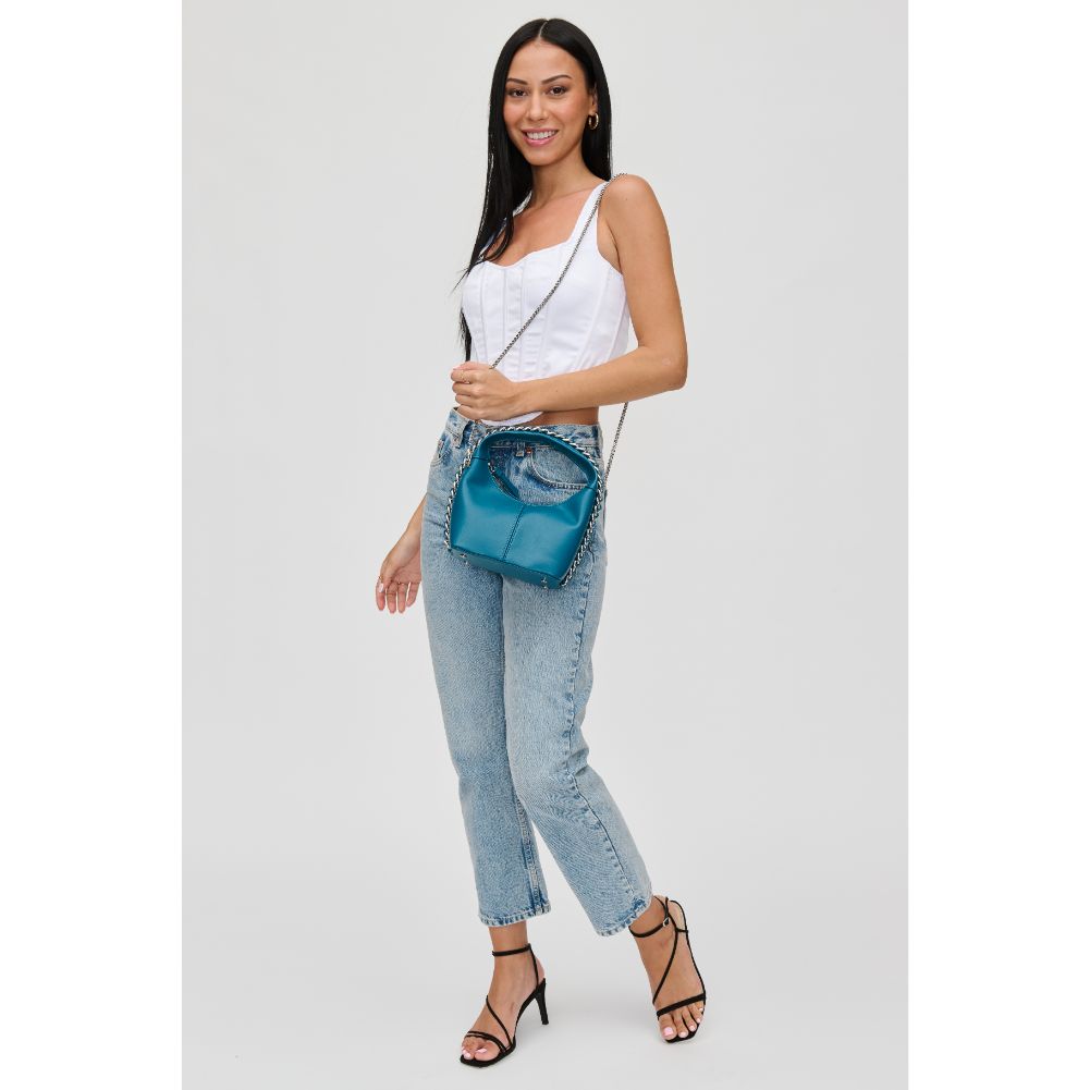 Woman wearing Denim Urban Expressions Lita Crossbody 840611113962 View 4 | Denim