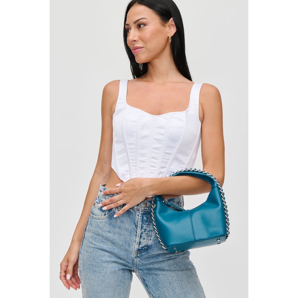 Woman wearing Denim Urban Expressions Lita Crossbody 840611113962 View 2 | Denim
