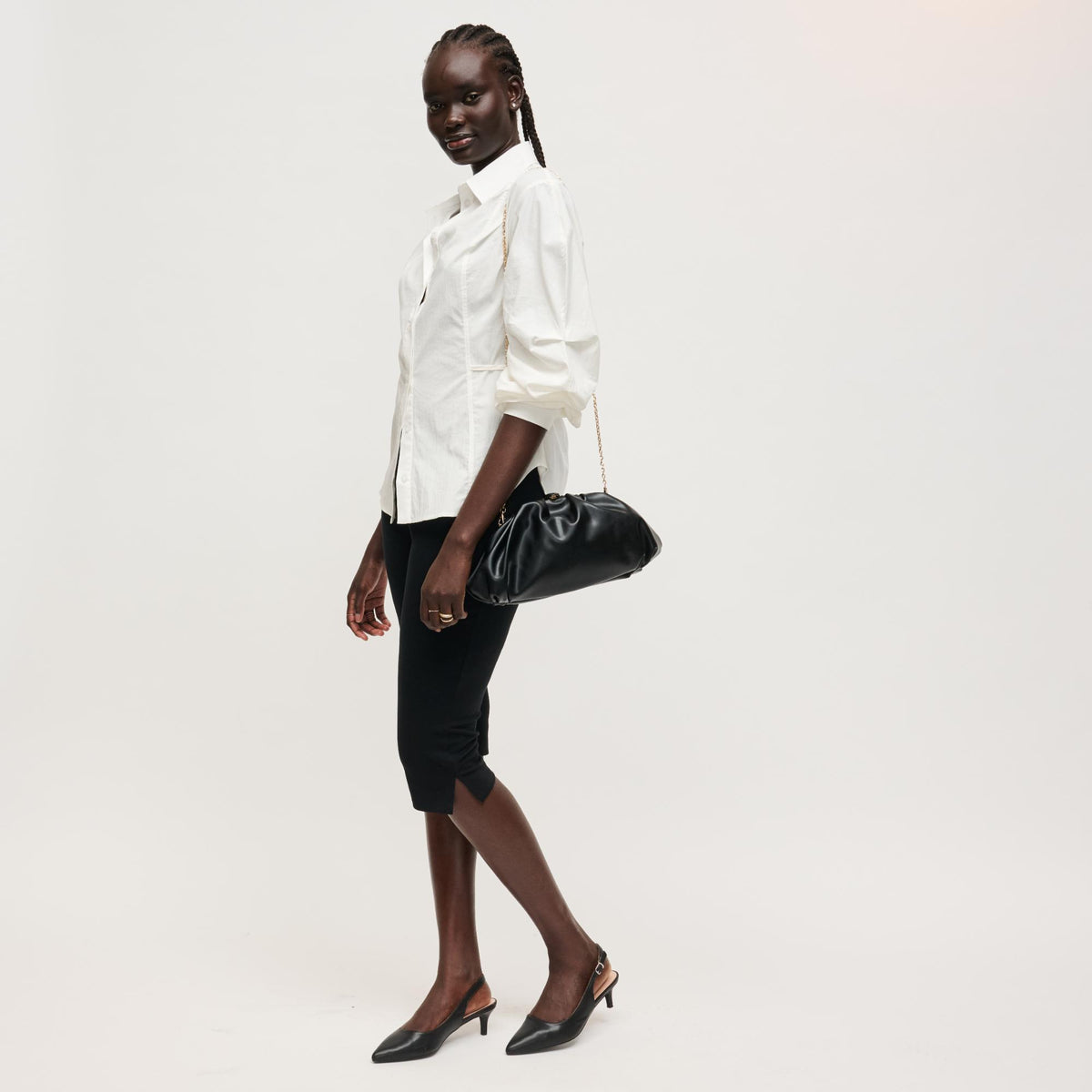 Woman wearing Black Urban Expressions Jennifer Clutch 840504208201 View 2 | Black