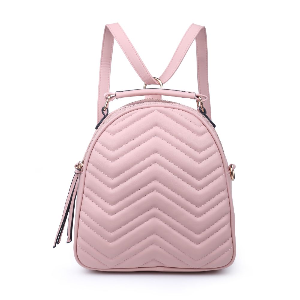 Product Image of Urban Expressions Constance V Stitch Double Zip Backpack 840611168597 View 1 | Blush
