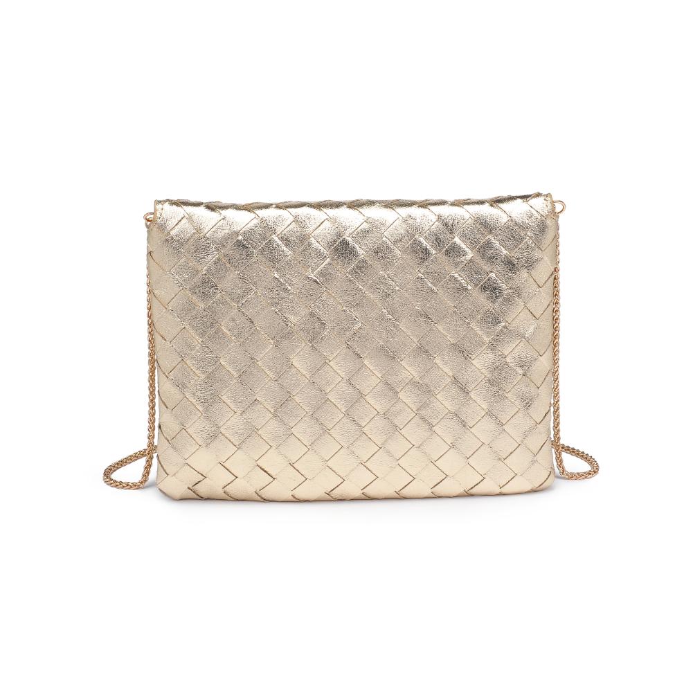 Woman wearing Gold Urban Expressions Ivy Clutch 840611133359 View 7 | Gold