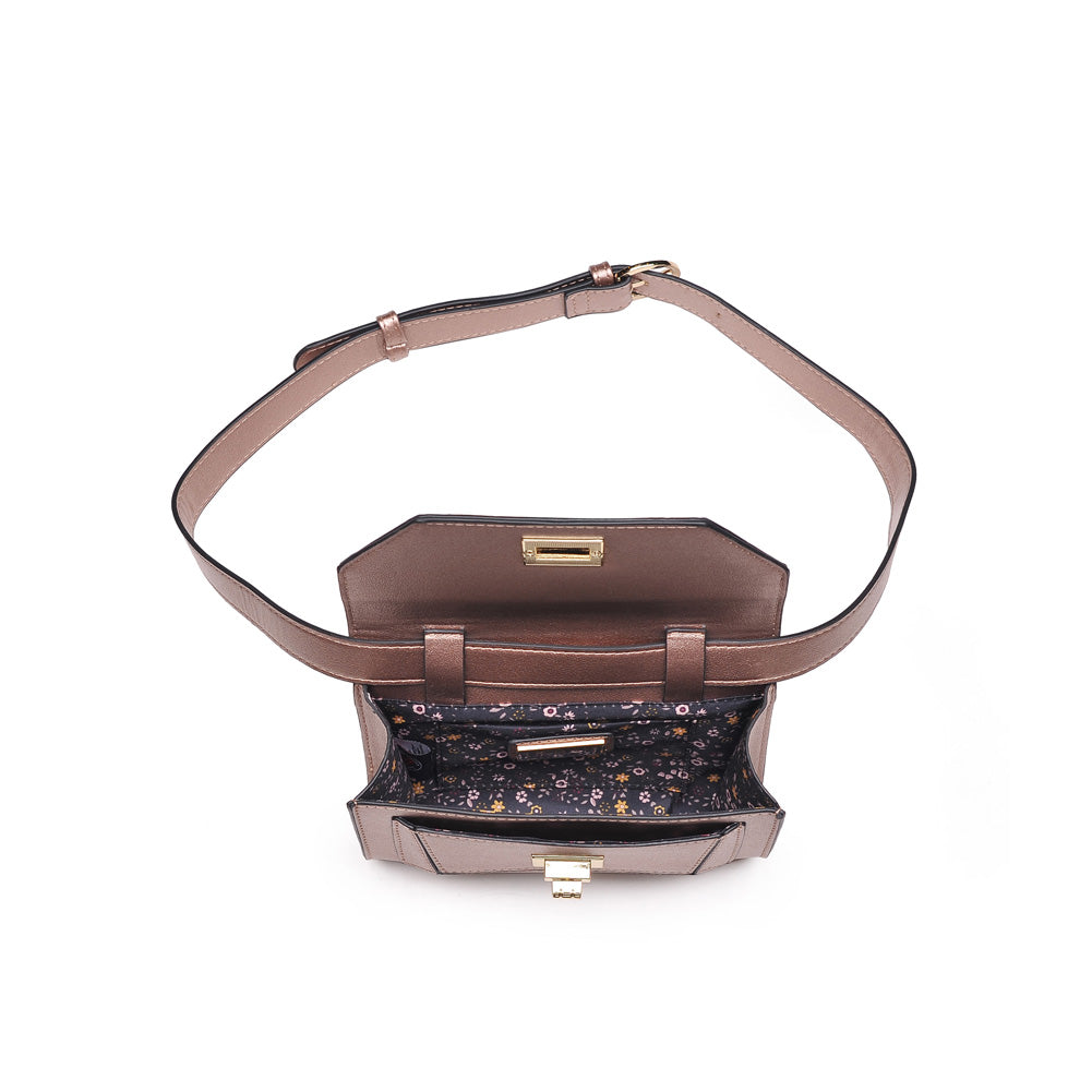 Woman wearing Rose Gold Urban Expressions Maggie Belt Bag NA-840611156426 View 9 | Rose Gold