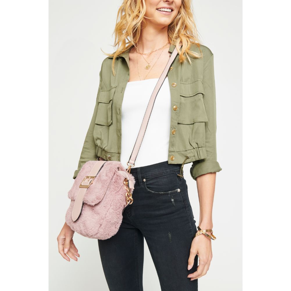 Woman wearing Blush Urban Expressions Sully Crossbody NA-840611154309 View 4 | Blush