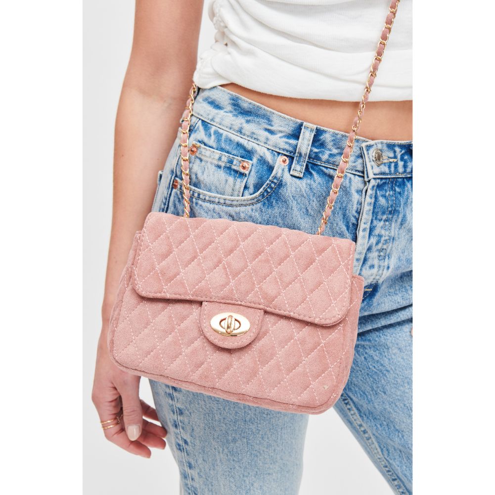 Woman wearing Blush Urban Expressions Annie Crossbody 840611108838 View 4 | Blush