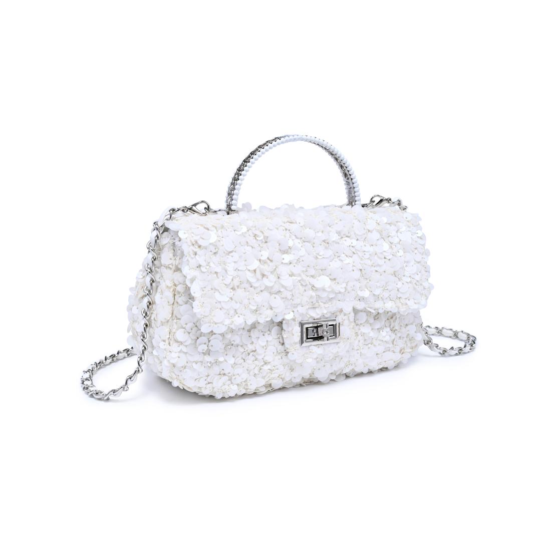 Woman wearing Ivory Urban Expressions Ella Evening Bag 840504204340 View 6 | Ivory