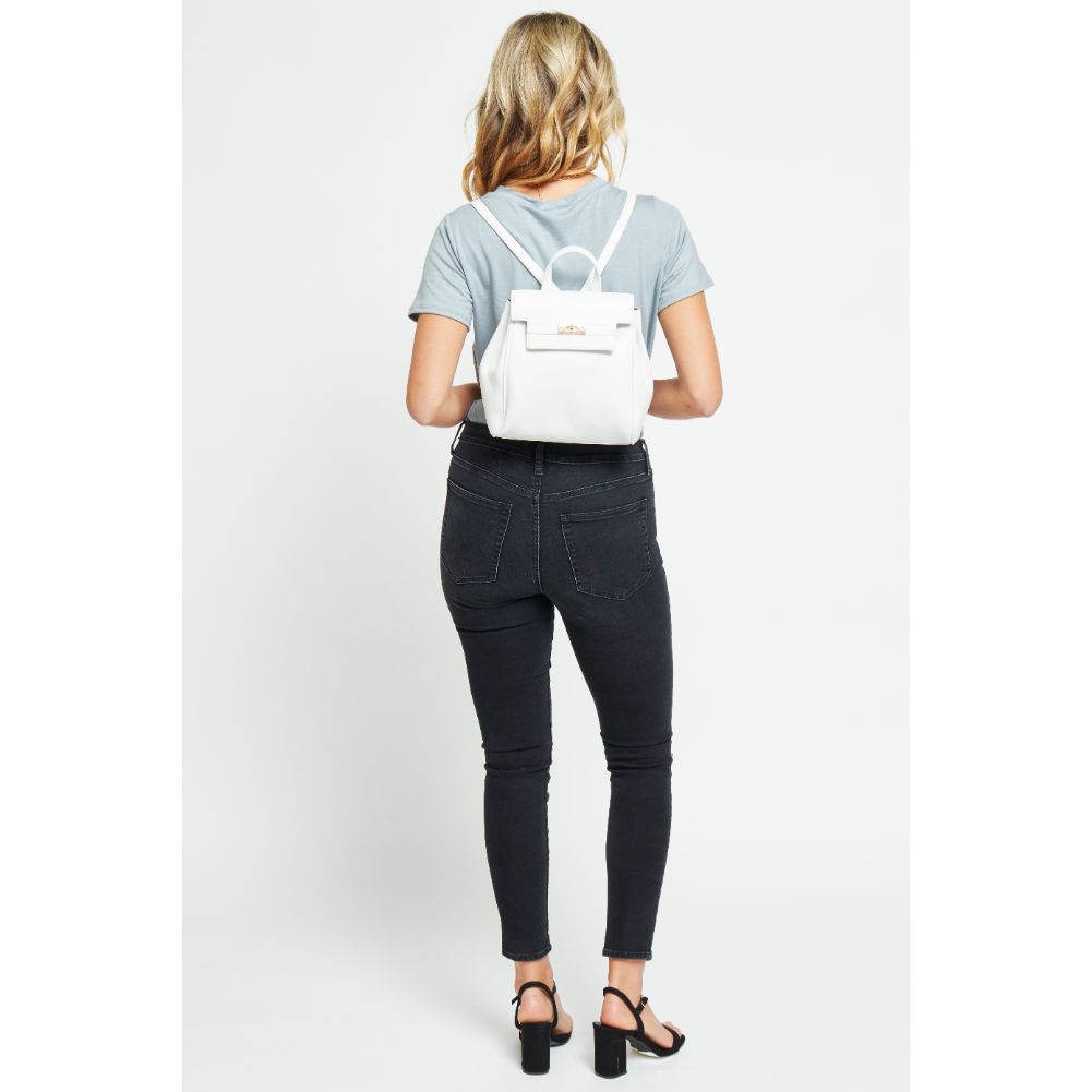 Woman wearing White Urban Expressions Turner Backpack 840611177056 View 4 | White