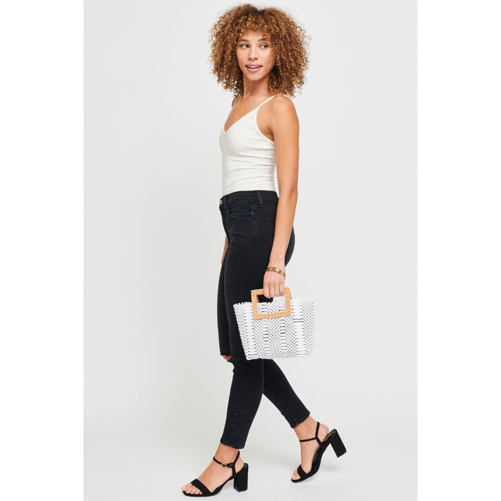 Woman wearing White Urban Expressions Del Mar Tote 840611178848 View 3 | White