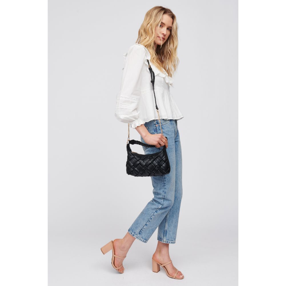 Woman wearing Black Urban Expressions Paulette Baguette 818209016421 View 3 | Black