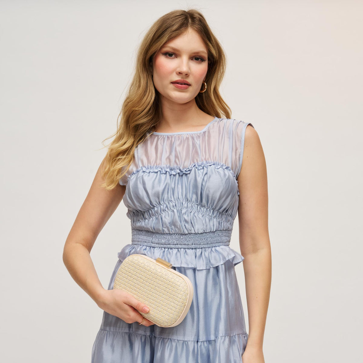 Woman wearing Natural Urban Expressions Cove Evening Bag 840504208300 View 3 | Natural