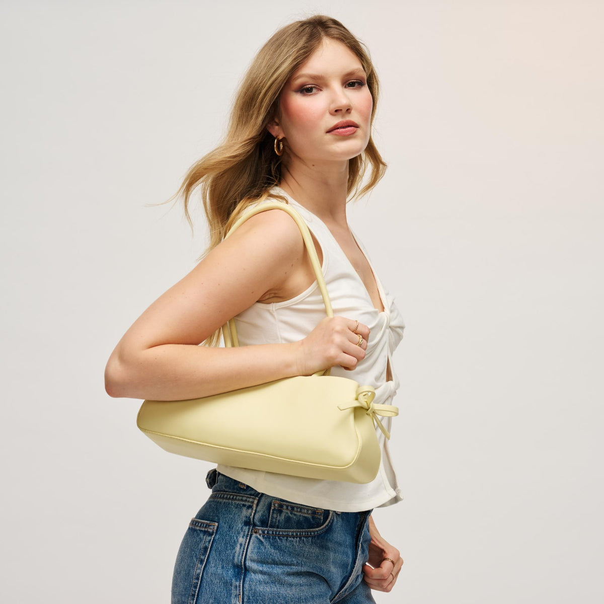 Woman wearing Butter Urban Expressions Halo Shoulder Bag 840504207839 View 3 | Butter