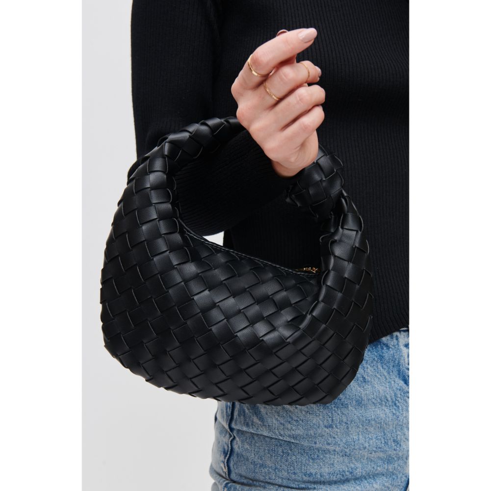 Woman wearing Black Urban Expressions Tracy - Woven Clutch 840611107787 View 4 | Black