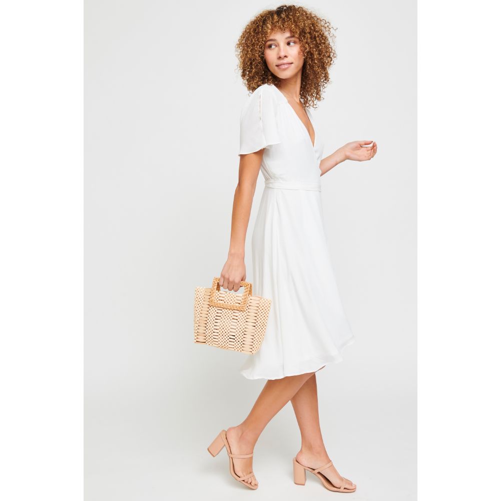 Woman wearing Beige Urban Expressions Del Mar Tote 840611178831 View 3 | Beige