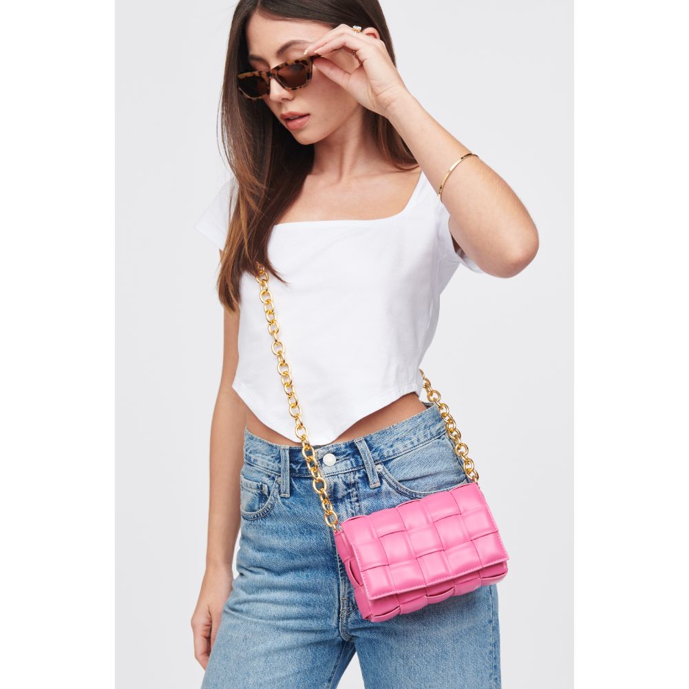 Woman wearing Peony Urban Expressions Holden Crossbody 818209018326 View 2 | Peony