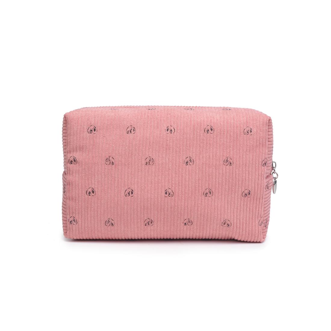Urban Essentials Cozy Crush - Corduroy Cosmetic & Travel Organizer Pouch 840611196934 View 7 | Blush