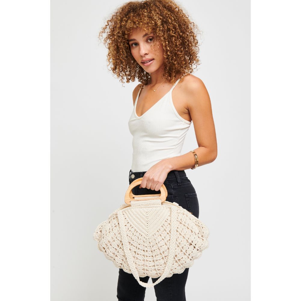 Woman wearing Ivory Urban Expressions Seychelles Tote 840611181749 View 4 | Ivory