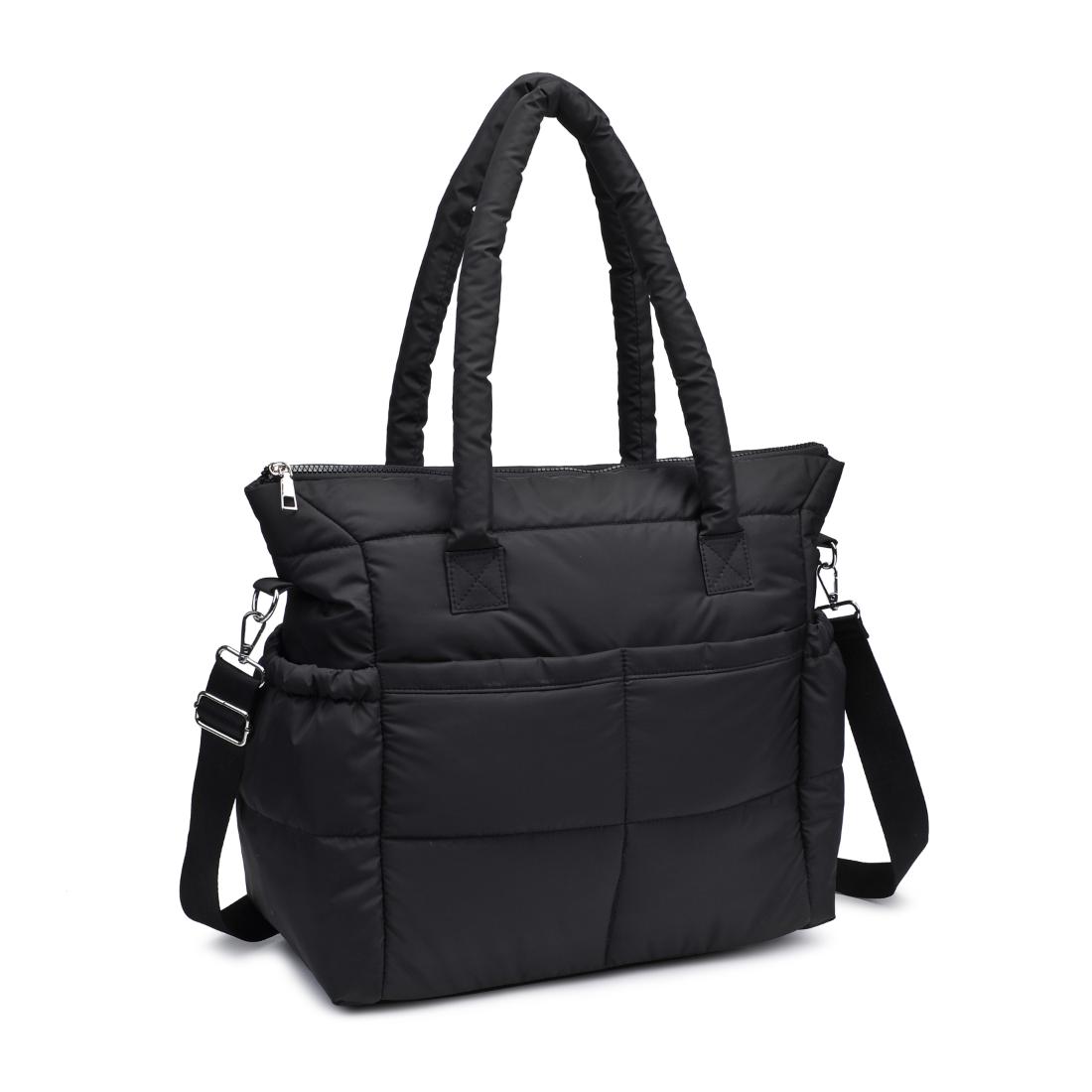 Woman wearing Black Urban Expressions Jetsetter Tote 840611195074 View 6 | Black