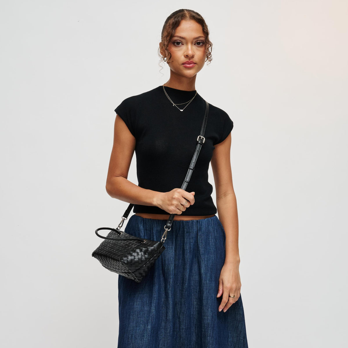 Woman wearing Black Urban Expressions Otto Crossbody 840504214042 View 2 | Black