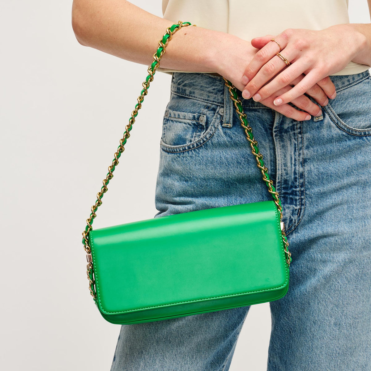 Woman wearing Green Urban Expressions Julia Crossbody 840611157171 View 1 | Green