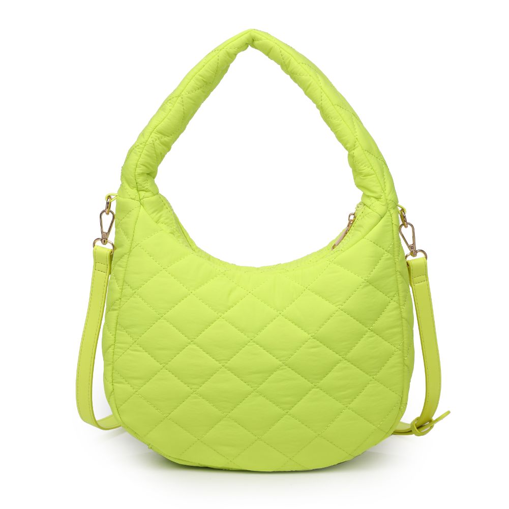 Product Image of Urban Expressions Sonoma - Quilted Nylon Hobo 840611118493 View 7 | Neon Yellow