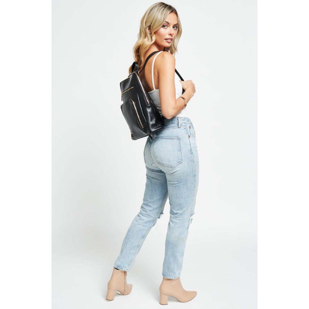 Woman wearing Black Urban Expressions Gramercy Backpack 840611178657 View 4 | Black