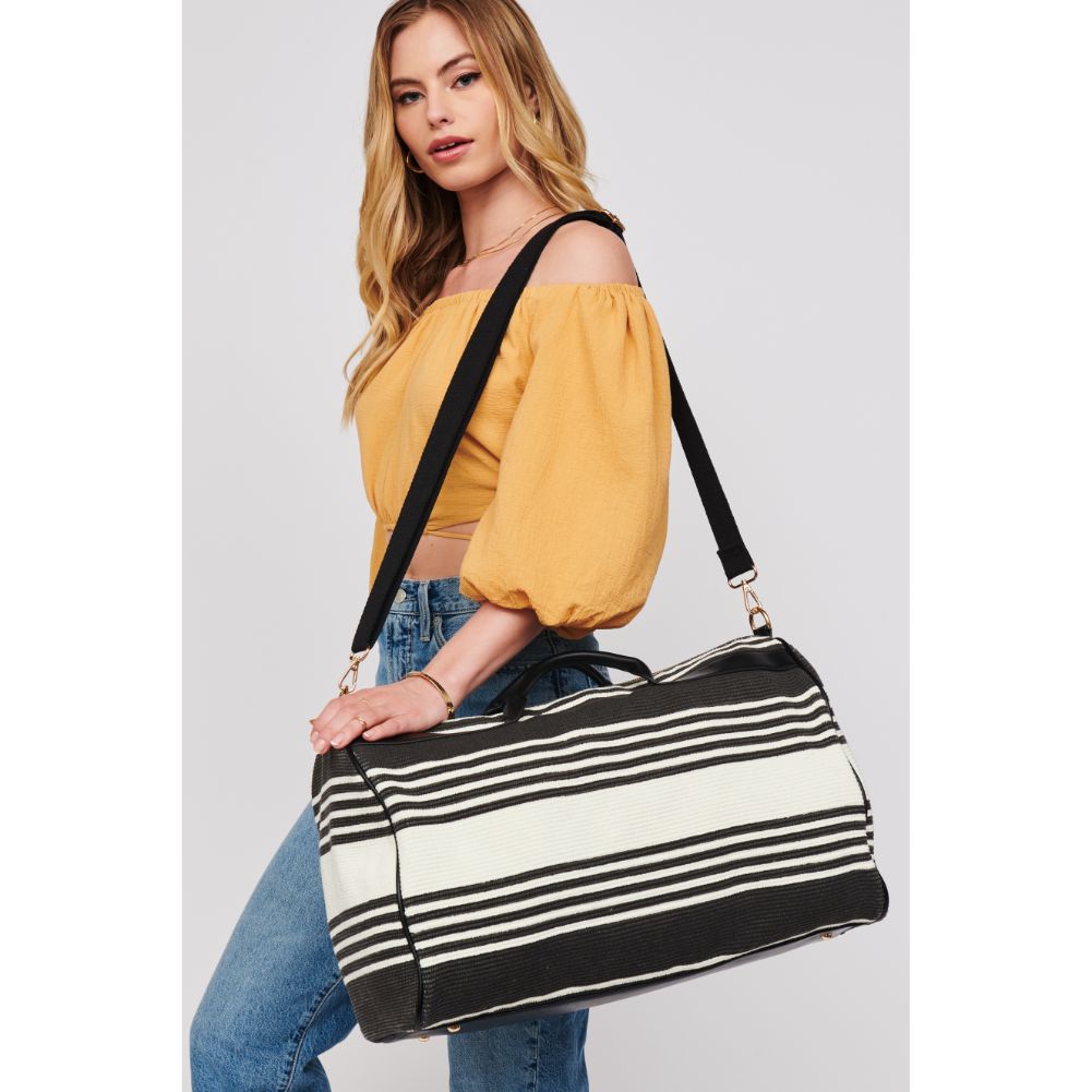 Woman wearing Black White Urban Expressions Winslow Weekender 818209018975 View 1 | Black White