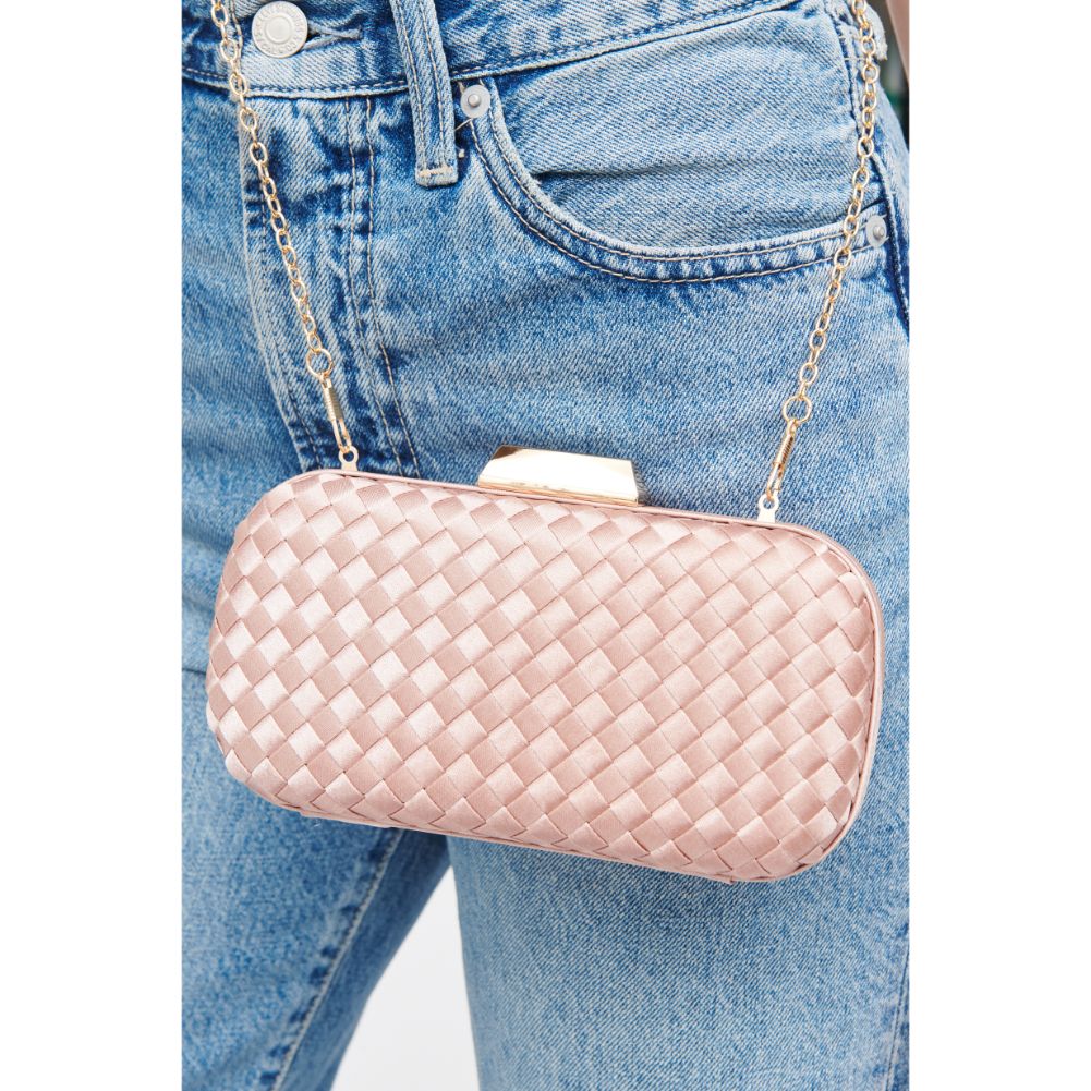 Woman wearing Mauve Urban Expressions Chrome Evening Bag 840611183415 View 1 | Mauve