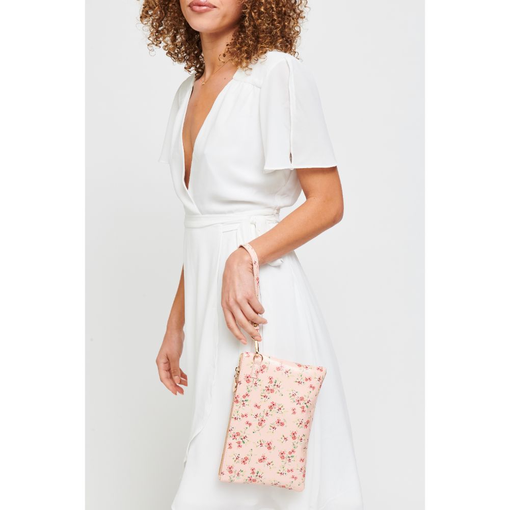 Woman wearing Ballet Urban Expressions Joan Floral Wristlet 840611181114 View 4 | Ballet