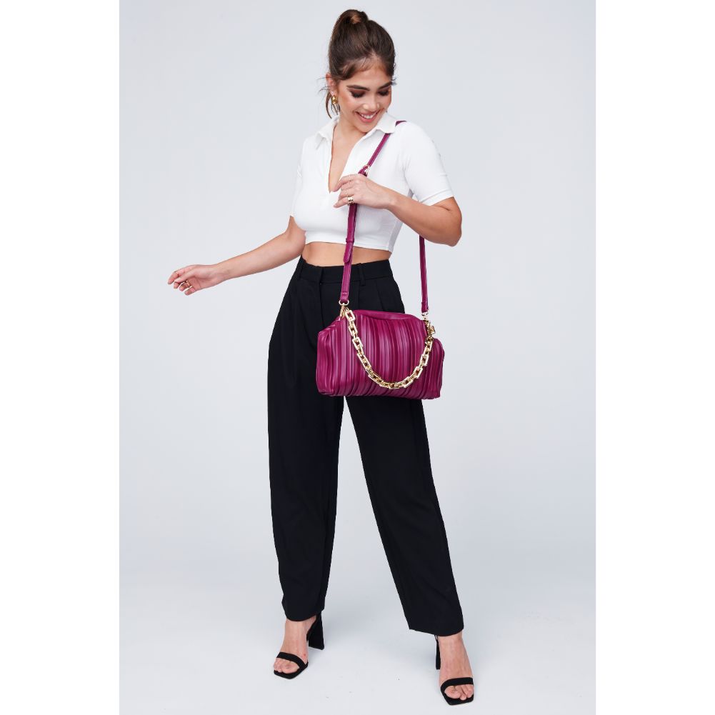 Woman wearing Magenta Urban Expressions Rylee Crossbody 818209011969 View 3 | Magenta