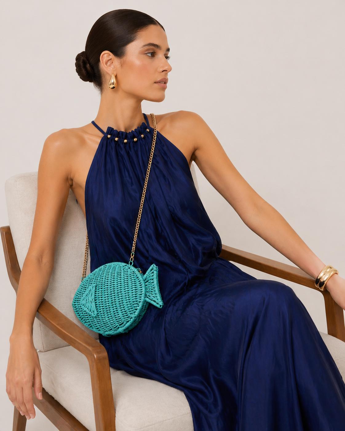Woman wearing Blue Urban Expressions Dory Clutch 840504210259 View 3 | Blue