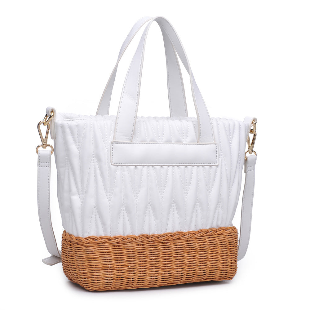 Woman wearing White Urban Expressions Esperanza Tote NA-840611158727 View 6 | White