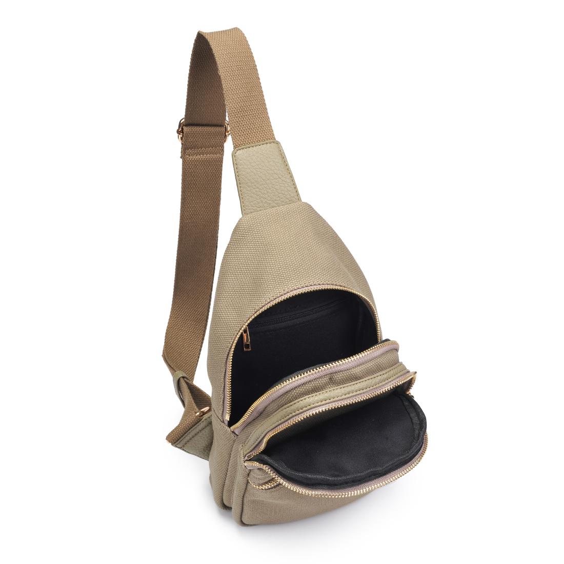 Urban Expressions Zephyr - Canvas Sling Backpack 840611196279 View 4 | Olive