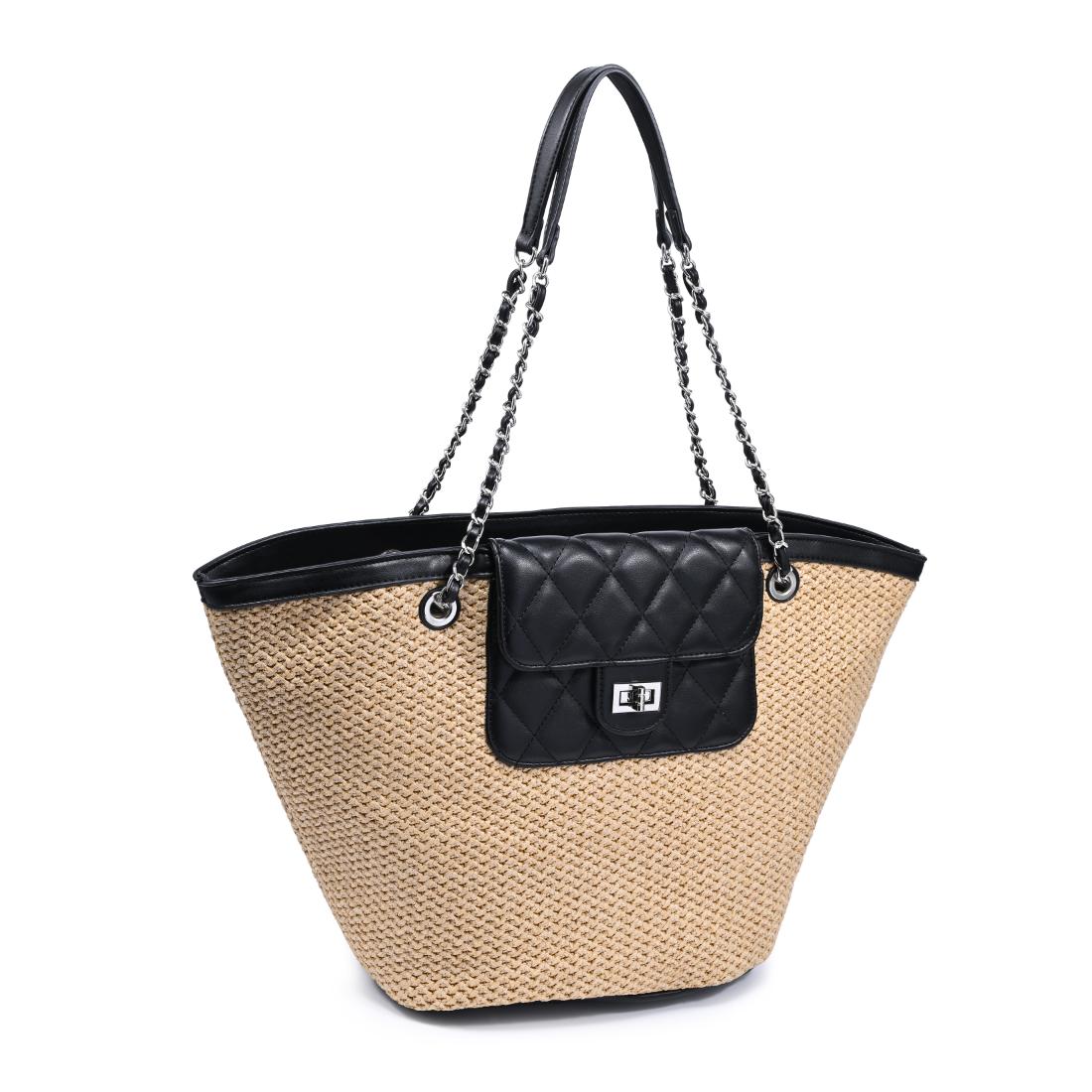 Woman wearing Natural Black Urban Expressions Landon Tote 840504205002 View 6 | Natural Black