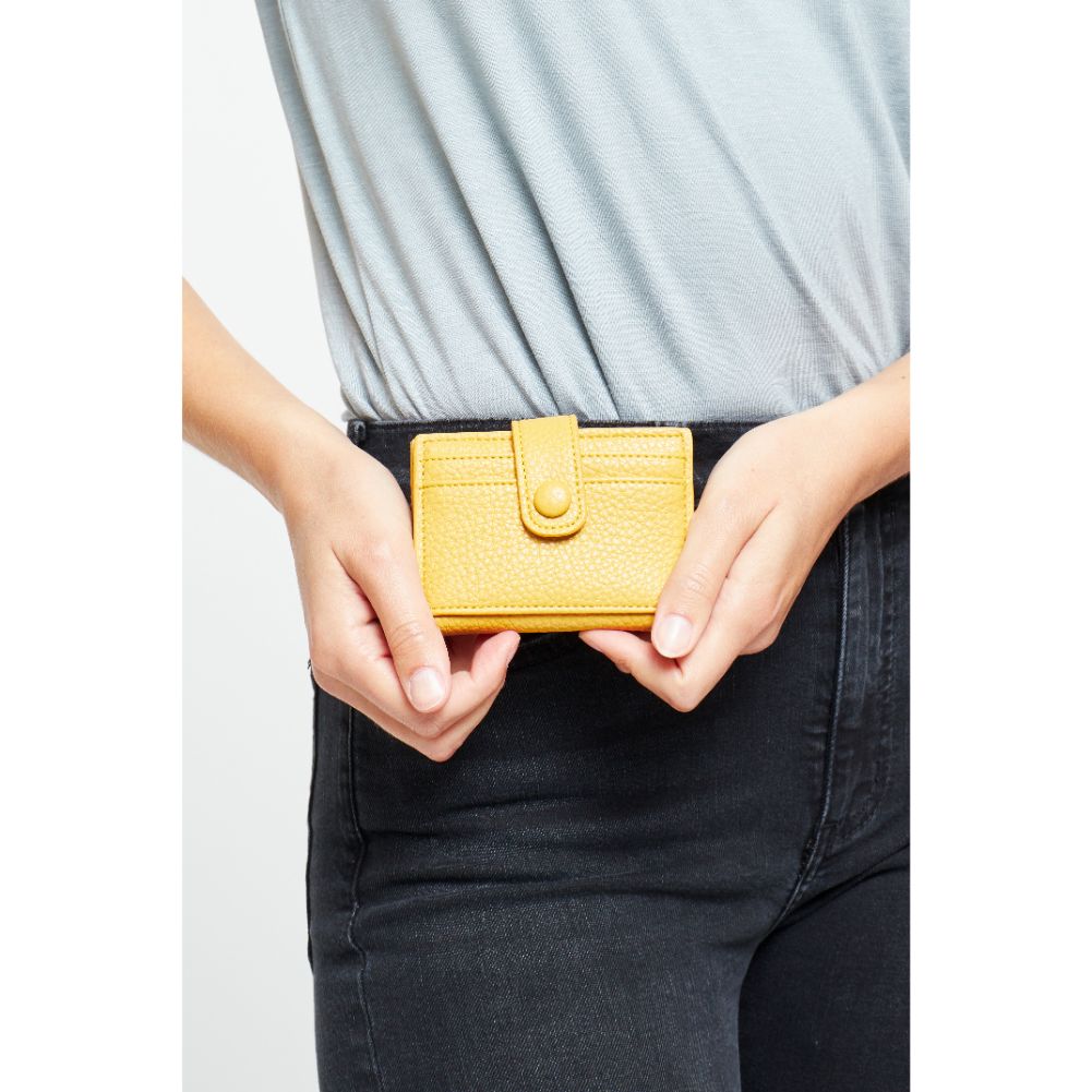 Woman wearing Mustard Urban Expressions Lola Card Holder 840611144348 View 1 | Mustard