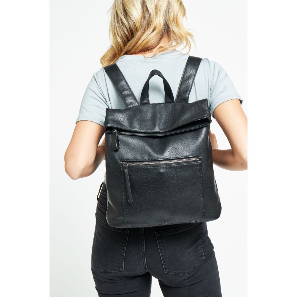 Woman wearing Black Urban Expressions Lennon Backpack 840611134806 View 2 | Black