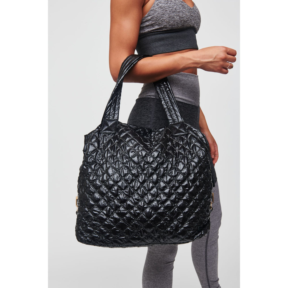 Woman wearing Black Urban Expressions Wanderlust - Large Tote 840611157553 View 1 | Black